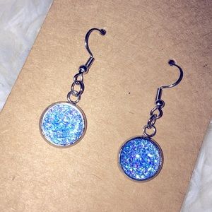 Faux druzy quartz earrings. NEW!!